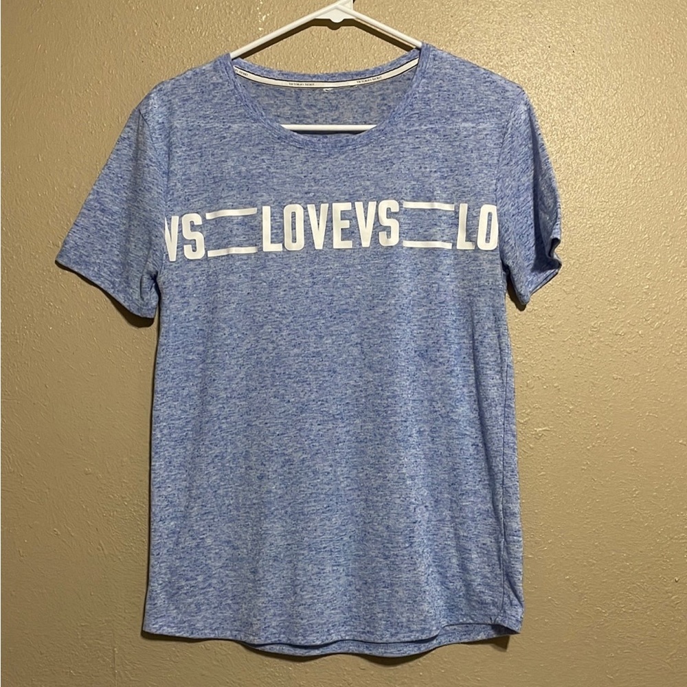 Victoria’s Secret Blue Marbled Crewneck Short Sleeve T-Shirt Women’s S ?